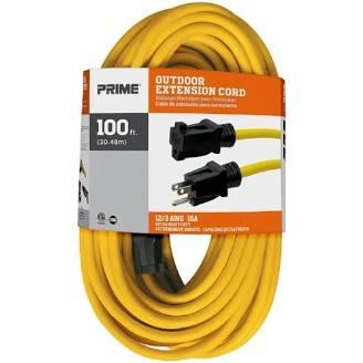 OUTDOOR 12/3 X 100' EXTENSION CORD YELLOW