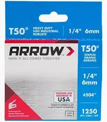 STAPLE 1/4" T50 1250 PER PACK 4PK/BOX