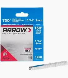 STAPLE 5/16" T50 1250 PER PACK 4PK/BOX