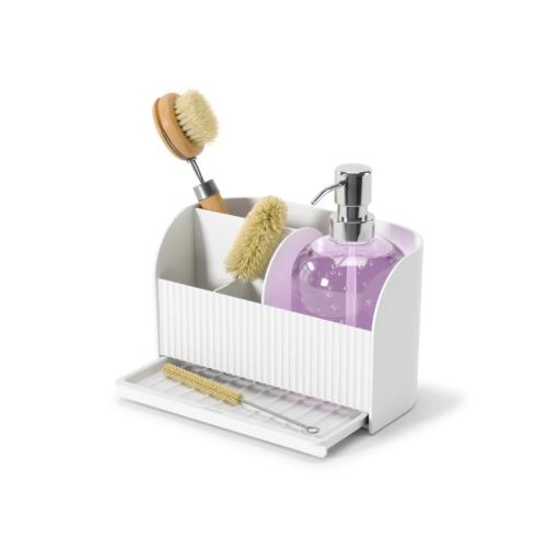 Umbra Sling Sink Caddy with Soap Pump, White