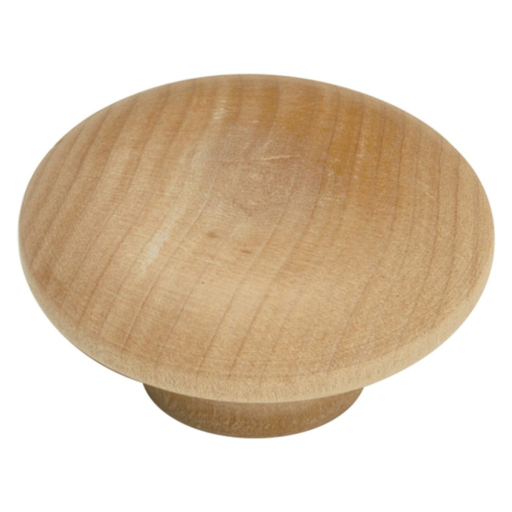 Knob 2" Dia. Natural Woodcraft Unfinished Wood