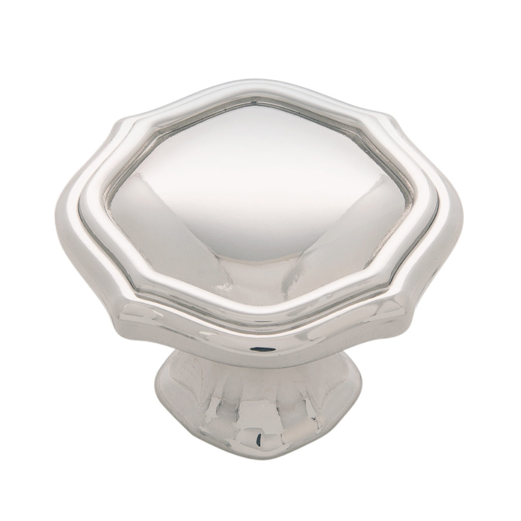 Knob 1-1/2" Dia Trellis Polished Nickel