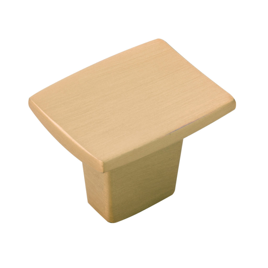 Knob 1-1/4" X 1" Channel Brushed Golden Brass