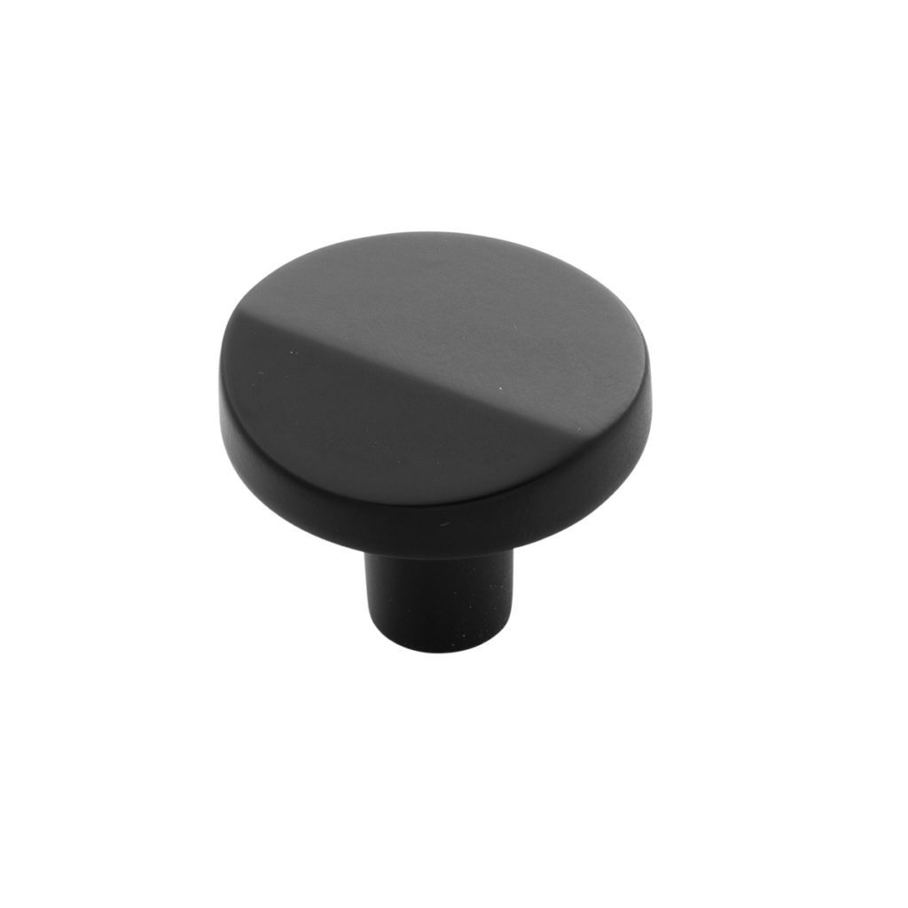 Knob 1-3/8" Dia. Veer Matte Black