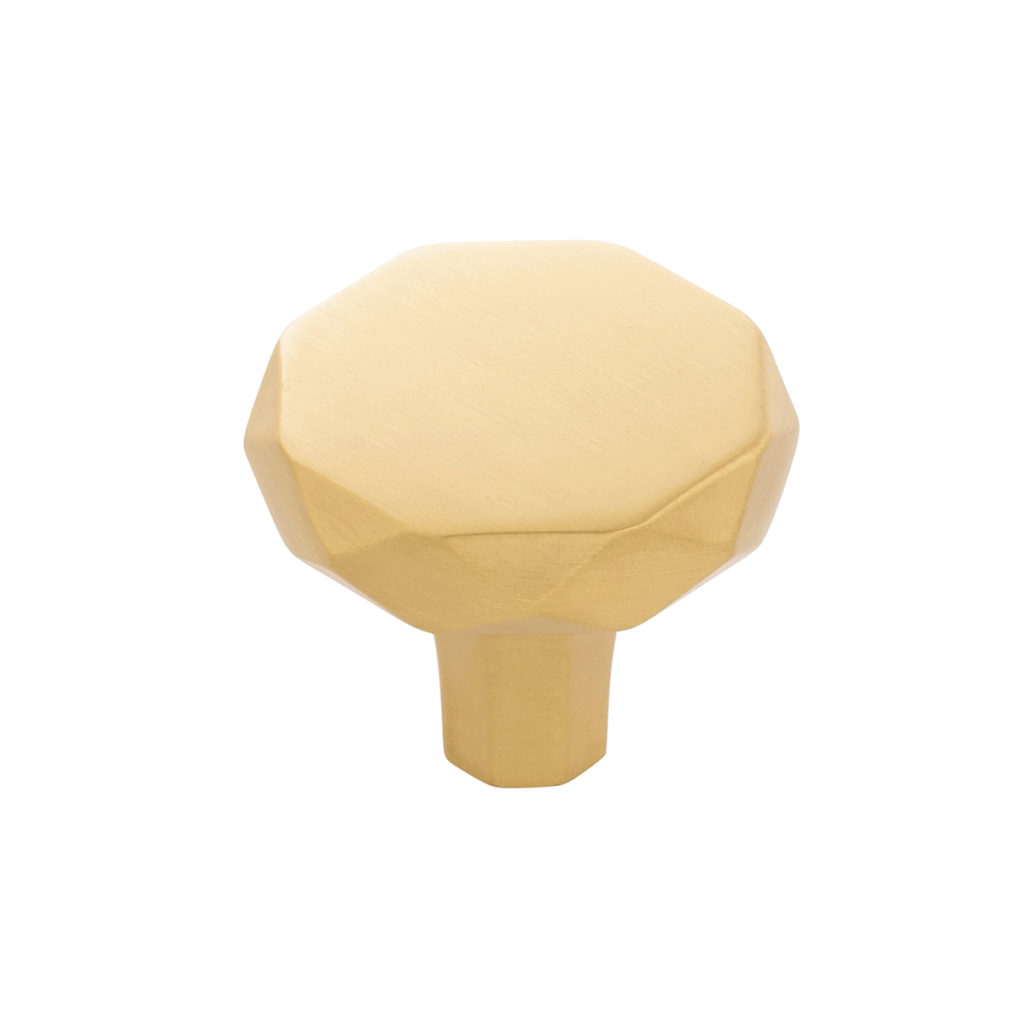 Knob 1-1/4" Dia. Karat Brushed Golden Brass
