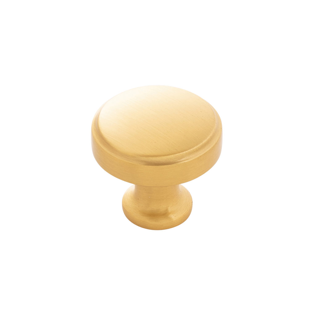 Knob 1-1/4" Dia. Piper Brushed Golden Brass