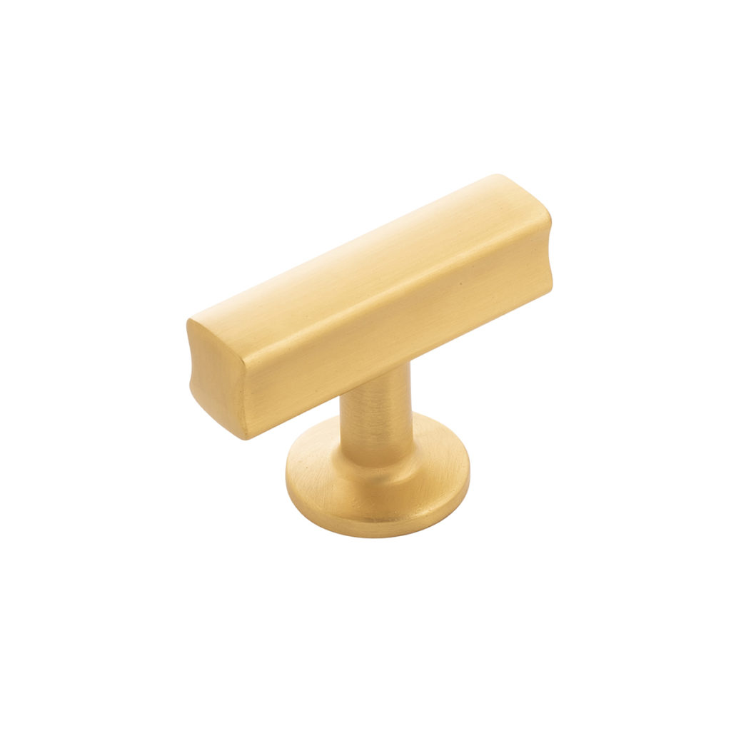 T-Knob 1-15/16" X 15/16" Woodward Brushed Golden Brass