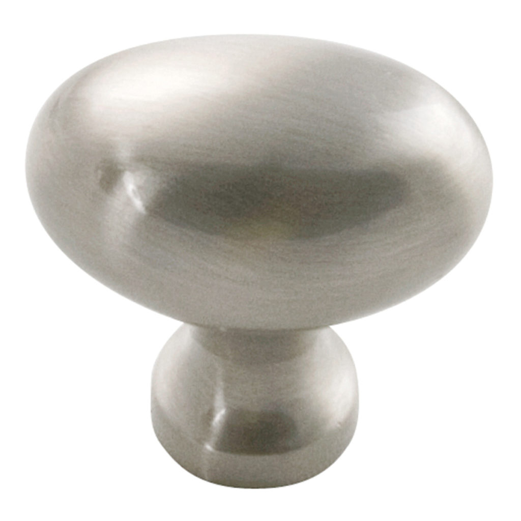 Knob Oval 1-1/4" X 13/16" Williamsburg Satin Nickel