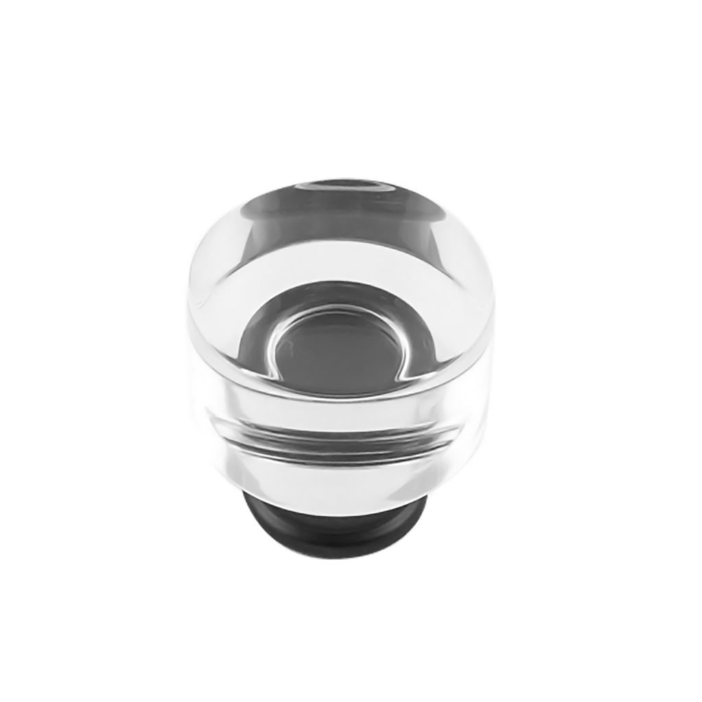 Knob 1-1/4" Dia. Midway Crysacrylic With Matte Black