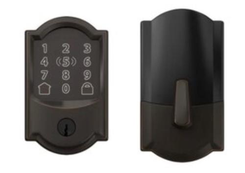 Schlage Camelot Encode Plus Smart Wifi Deadbolt, Aged Bronze, Model # BE499WB-CAM-716