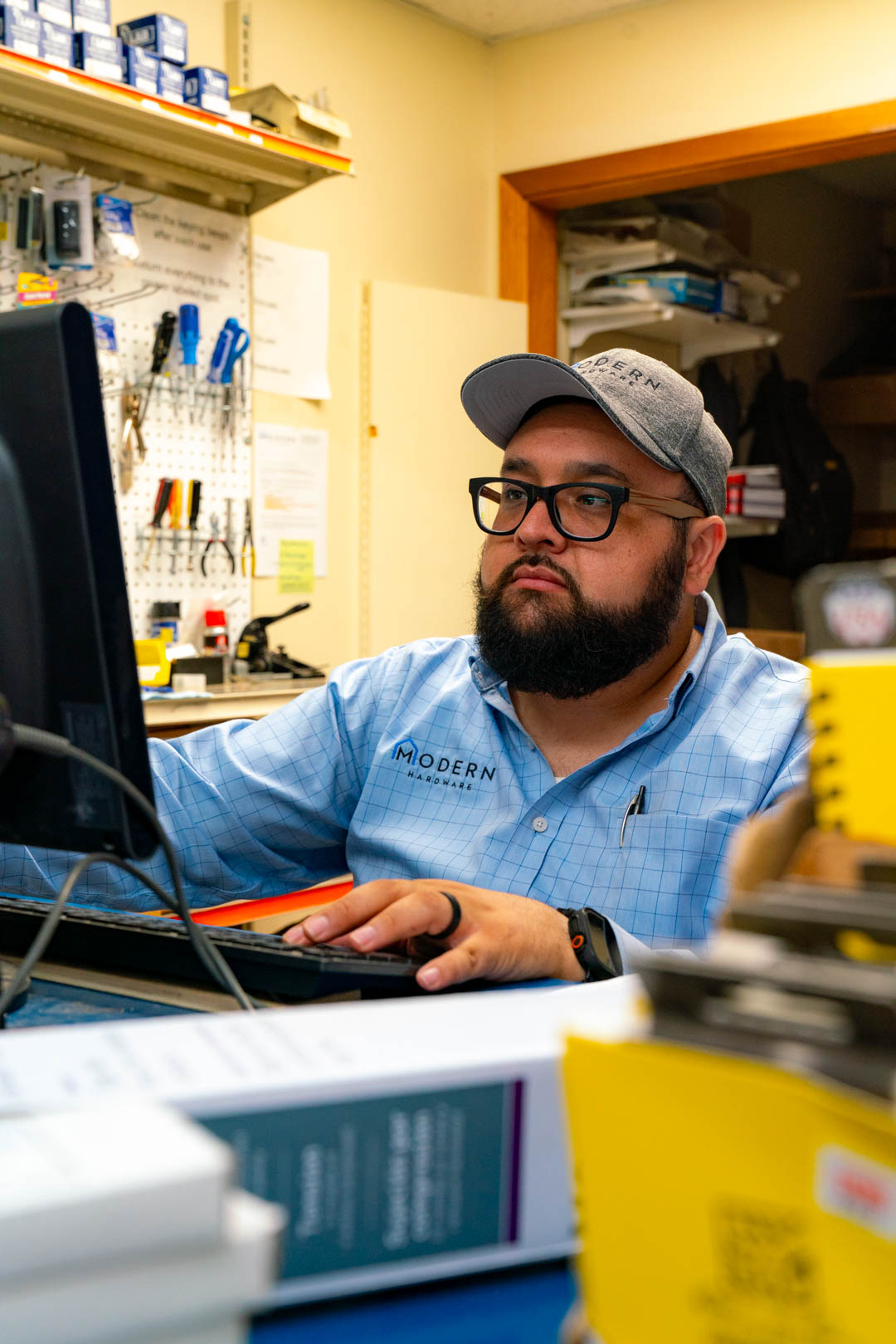 Joel helping customers at Modern Hardware
