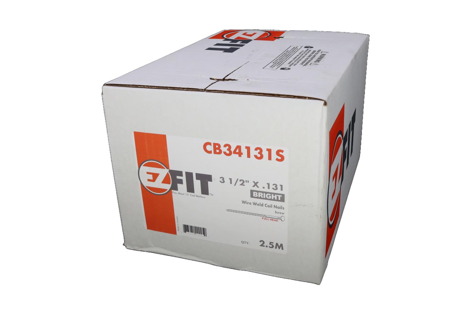 EZ FIT CB34131S 3-1/2x131 2.5M 15DG WW COIL NAIL BRT SCREW