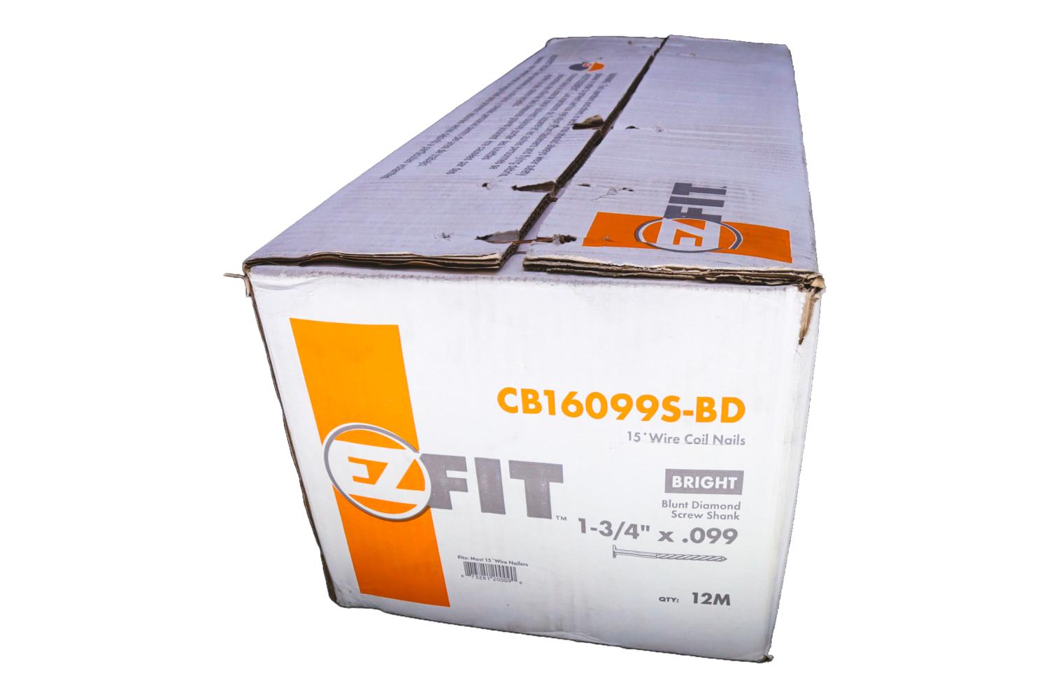EZ FIT/FSN CB16099S 1-3/4x099 12M 15DG WW COIL NAIL BRT SCREW BDP