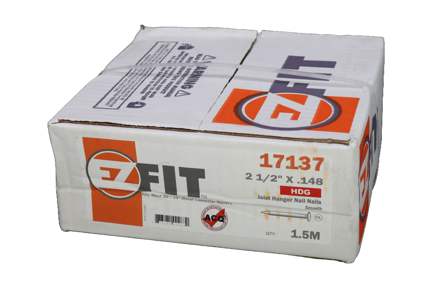 EZ FIT JH24148HDG 2-1/2x148 1.5M 34DG PAPER TAPE JOIST HANGER NAIL HDG SM 17137 PP24148HDG HEAD STAMPED