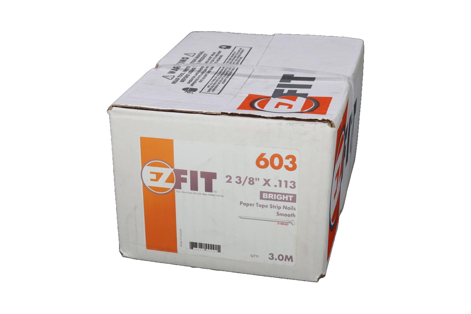 EZ FIT 603 DP23113 2-3/8X113 3M 28DG PAPER STRIP NAIL BRT SM CLIPPED HEAD