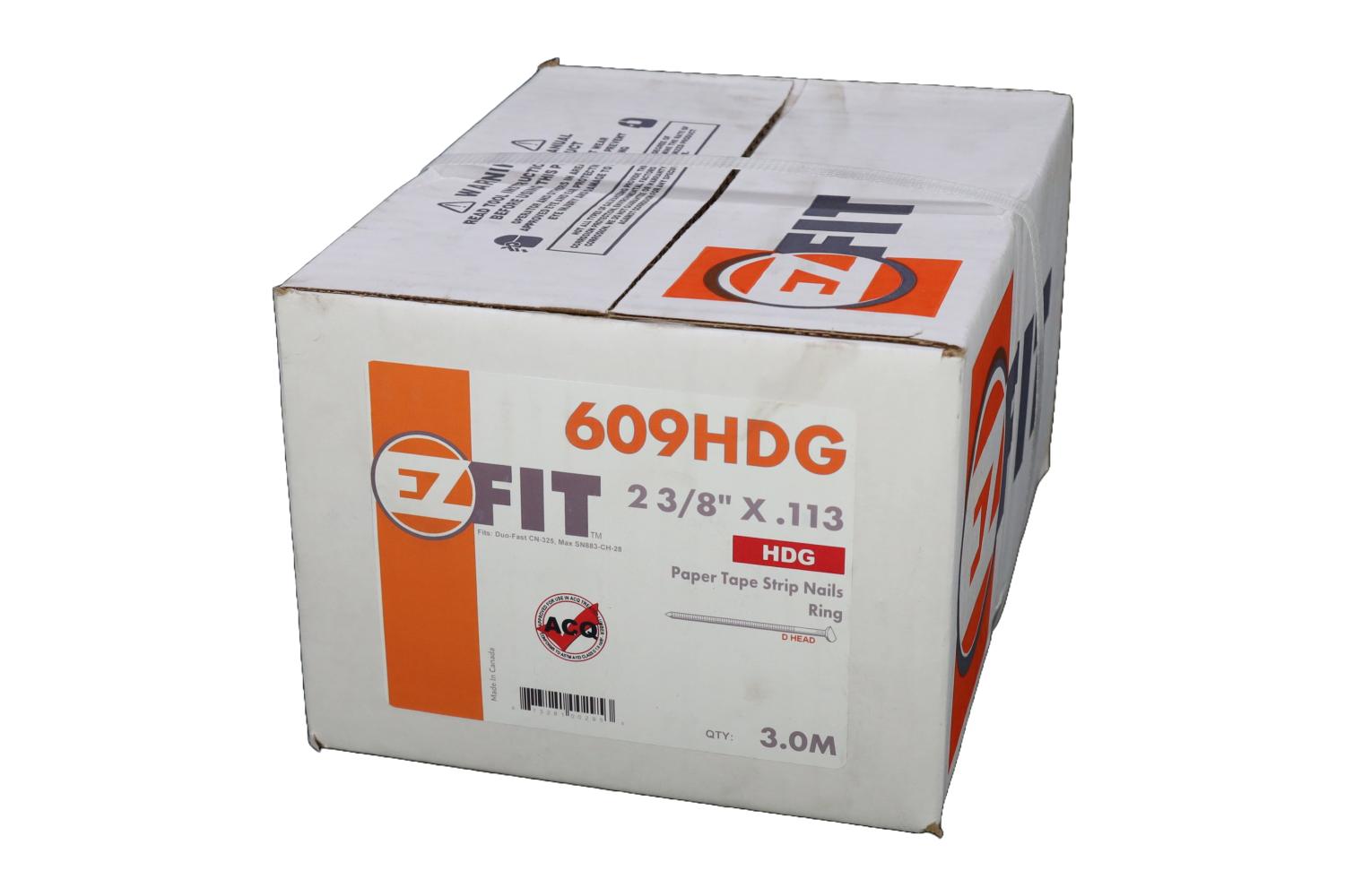 EZ FIT 609HDG DP23113HDGR 2-3/8X113 3M 28DG STRIP NAIL HDG RING CLIPPED HEAD