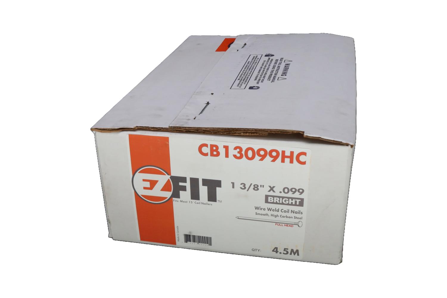 EZ FIT CB13099HC 1-3/8x099 4.5M 15DG WW COIL NAIL BRT SM HEAT TREATED HIGH CARBON C-1042 67709