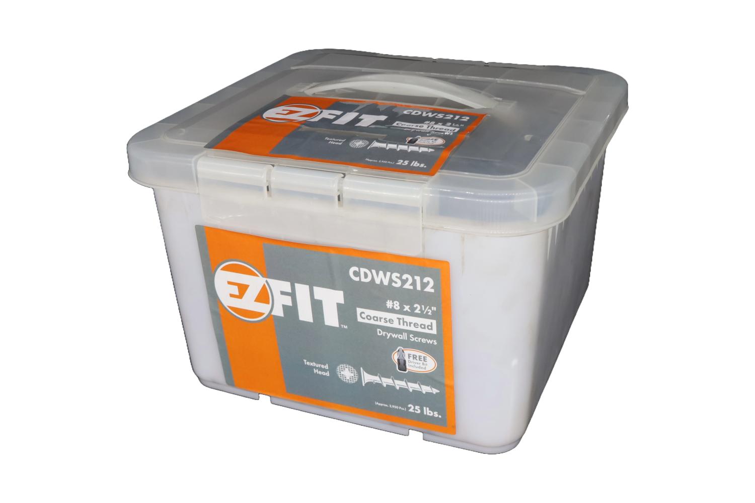 EZ FIT CDWS212-25LB #8X2-1/2 COARSE DRYWALL SCREW PHILLIP TEXTURED HEAD