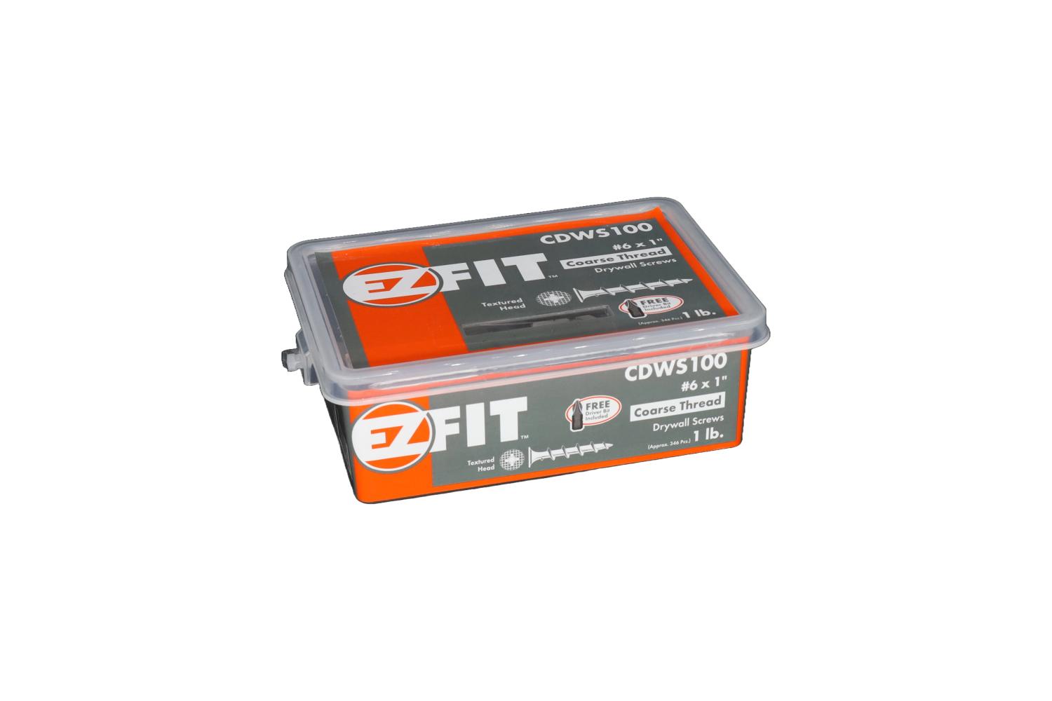 EZ FIT CDWS100-1LB #6X1 COARSE DRYWALL SCREW PHILLIP TEXTURED HEAD