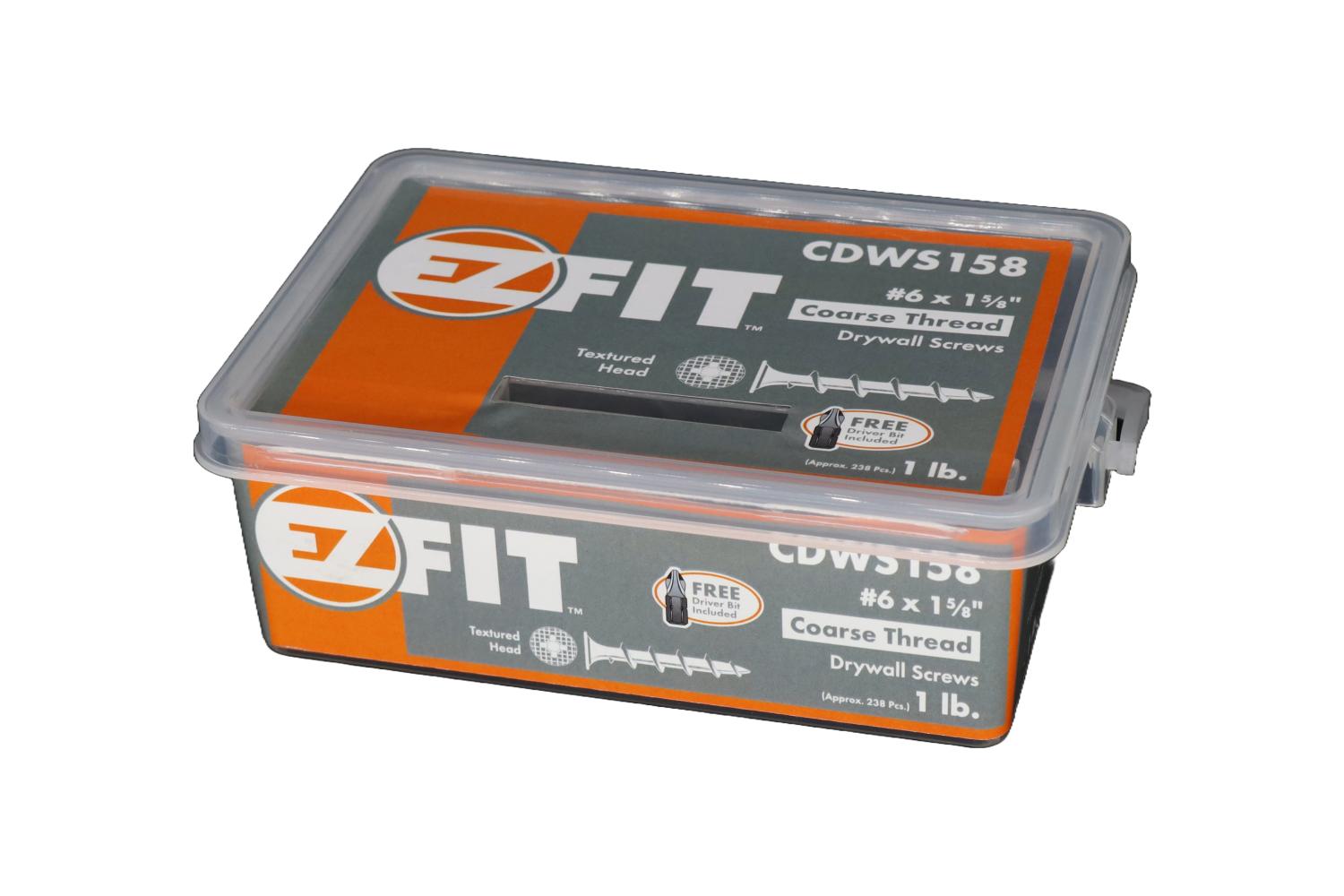 EZ FIT CDWS158-1LB #6X1-5/8 COARSE DRYWALL SCREW PHILLIP TEXTURED HEAD