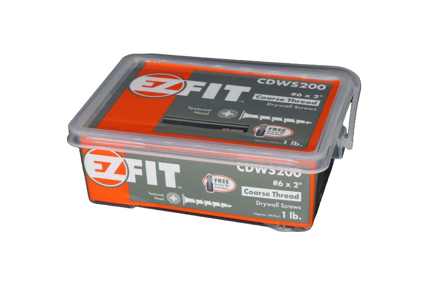 EZ FIT CDWS200-1LB #6X2 COARSE DRYWALL SCREW PHILLIP TEXTURED HEAD
