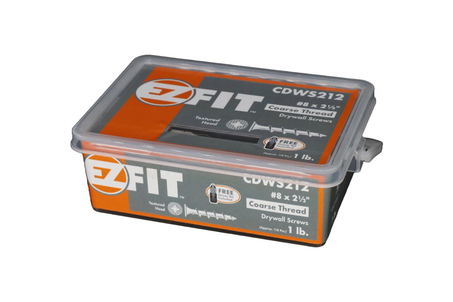 EZ FIT CDWS212-1LB #8X2-1/2 COARSE DRYWALL SCREW PHILLIP TEXTURED HEAD