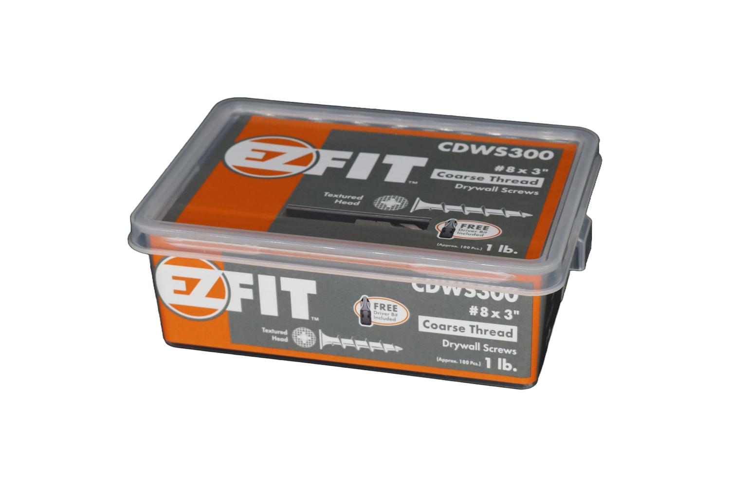 EZ FIT CDWS300-1LB #8X3 COARSE DRYWALL SCREW PHILLIP TEXTURED HEAD