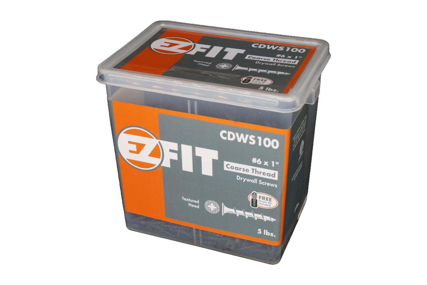 EZ FIT CDWS100-5LB #6X1 COARSE DRYWALL SCREW PHILLIP TEXTURED HEAD