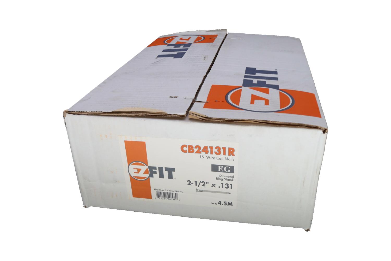 EZ FIT CB24131R 2-1/2x131 4.5M 15DG WW COIL NAIL BRT RING