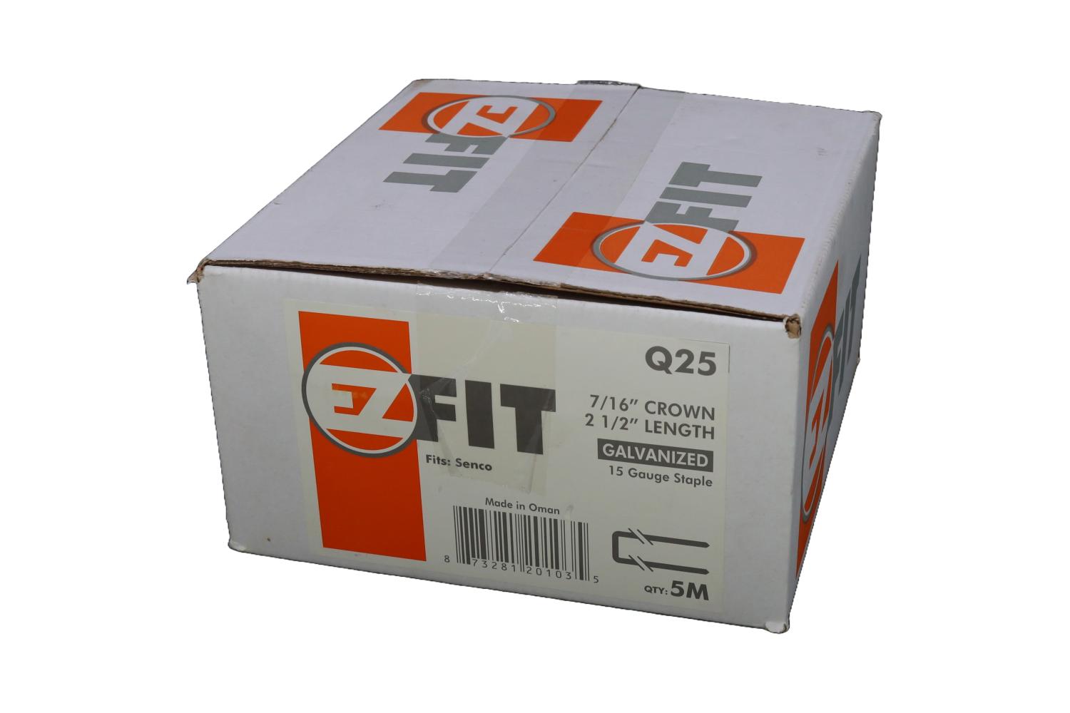 EZ FIT Q25 7/16x2-1/2 15GA GAL 5M MEDIUM CROWN STAPLE