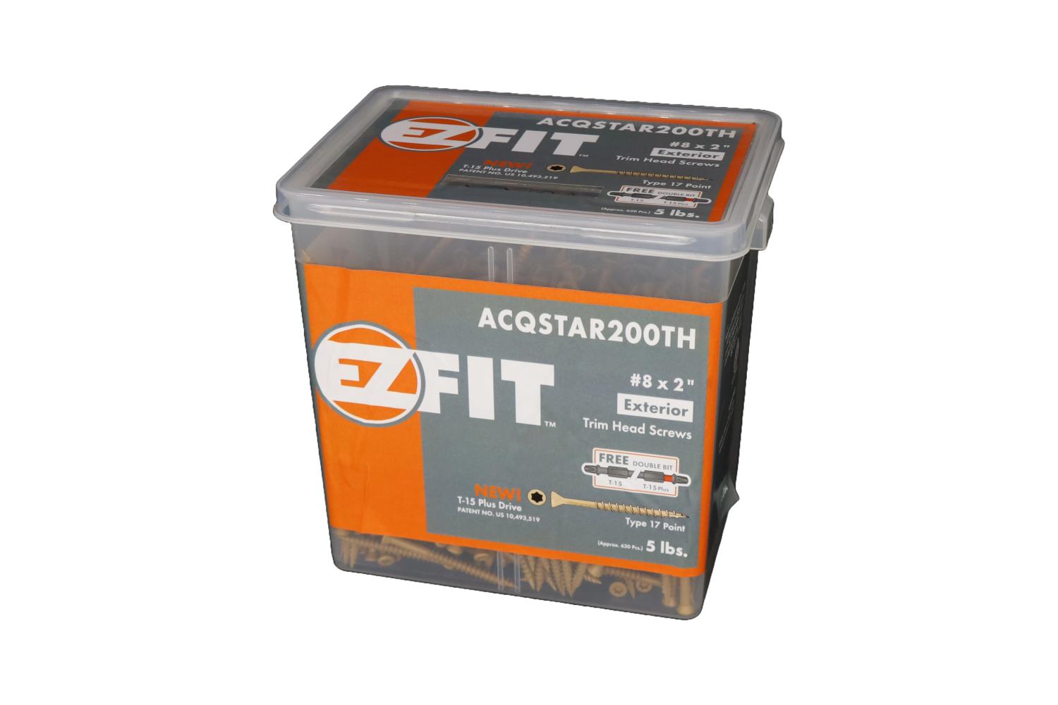 EZ FIT ACQSTAR200TH-5LB #8X2 TRIM HEAD SCREW TAN T17 12PT STAR