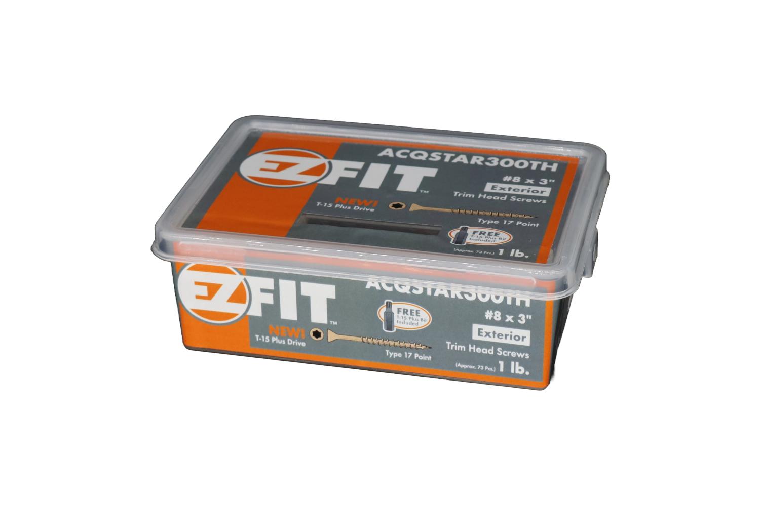 EZ FIT ACQSTAR300TH-1LB #8X3 TRIM HEAD SCREW TAN T17 12PT STAR