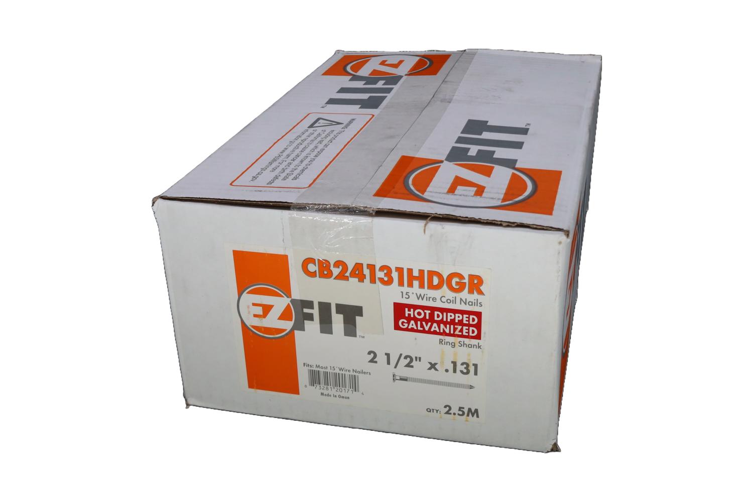 EZ FIT CB24131HDGR 2-1/2X131 2.5M 15DG WW COIL NAIL HDG RING DP