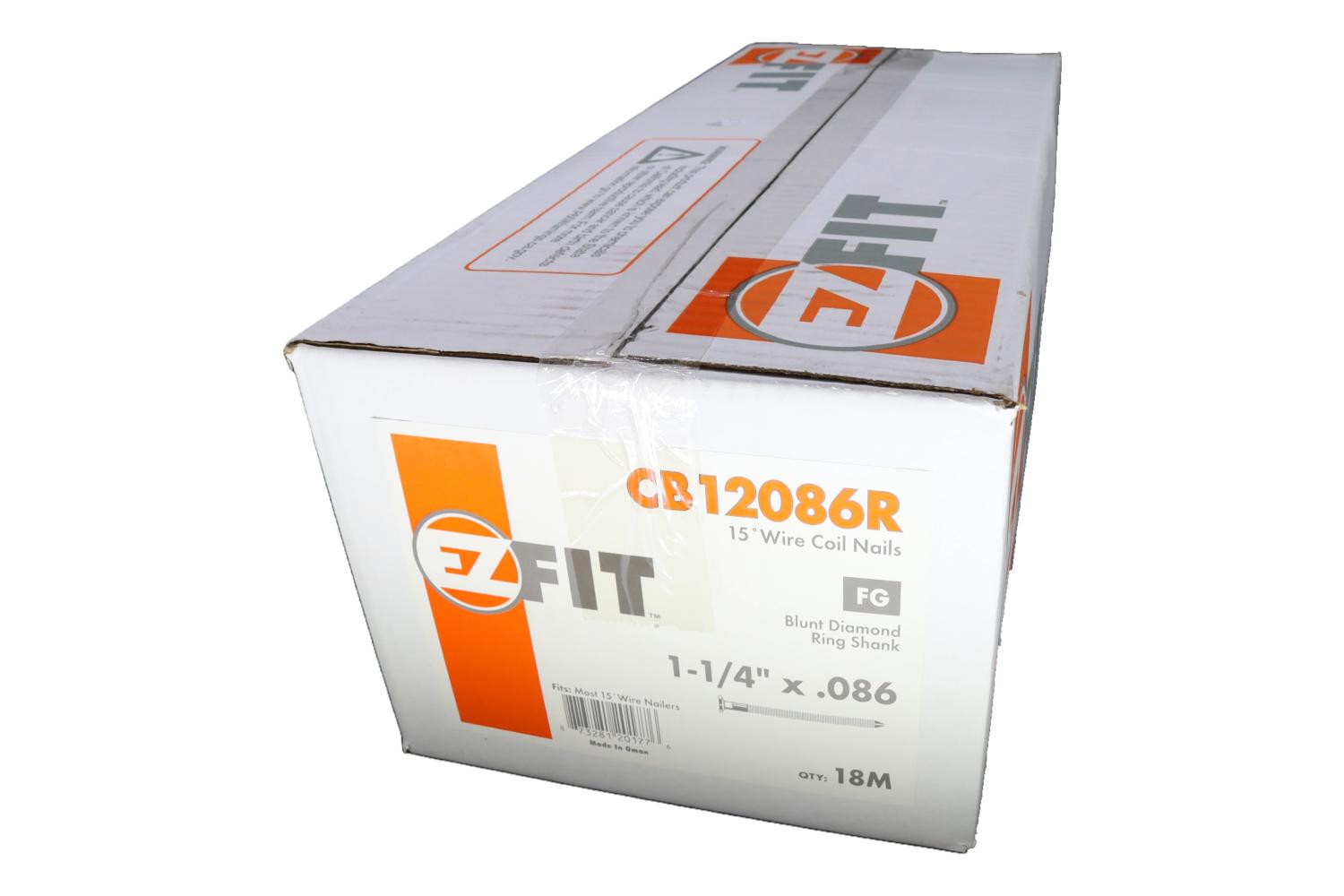 EZ FIT CB12086R 1-1/4X086 18M 15DG WW COIL NAIL BRT RING BDP