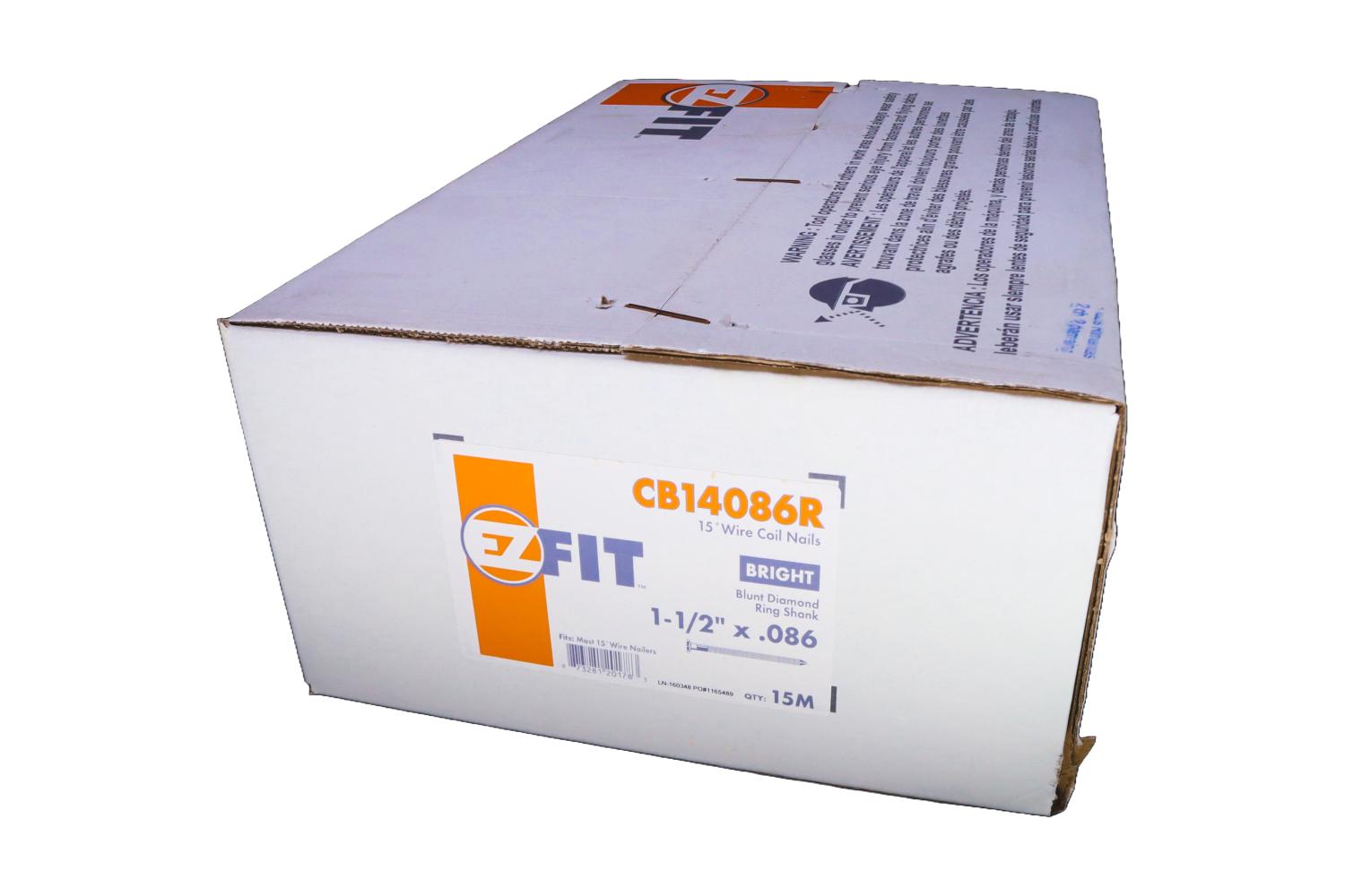 EZ FIT CB14086R 1-1/2X086 15M 15DG WW COIL NAIL BRT RING BDP