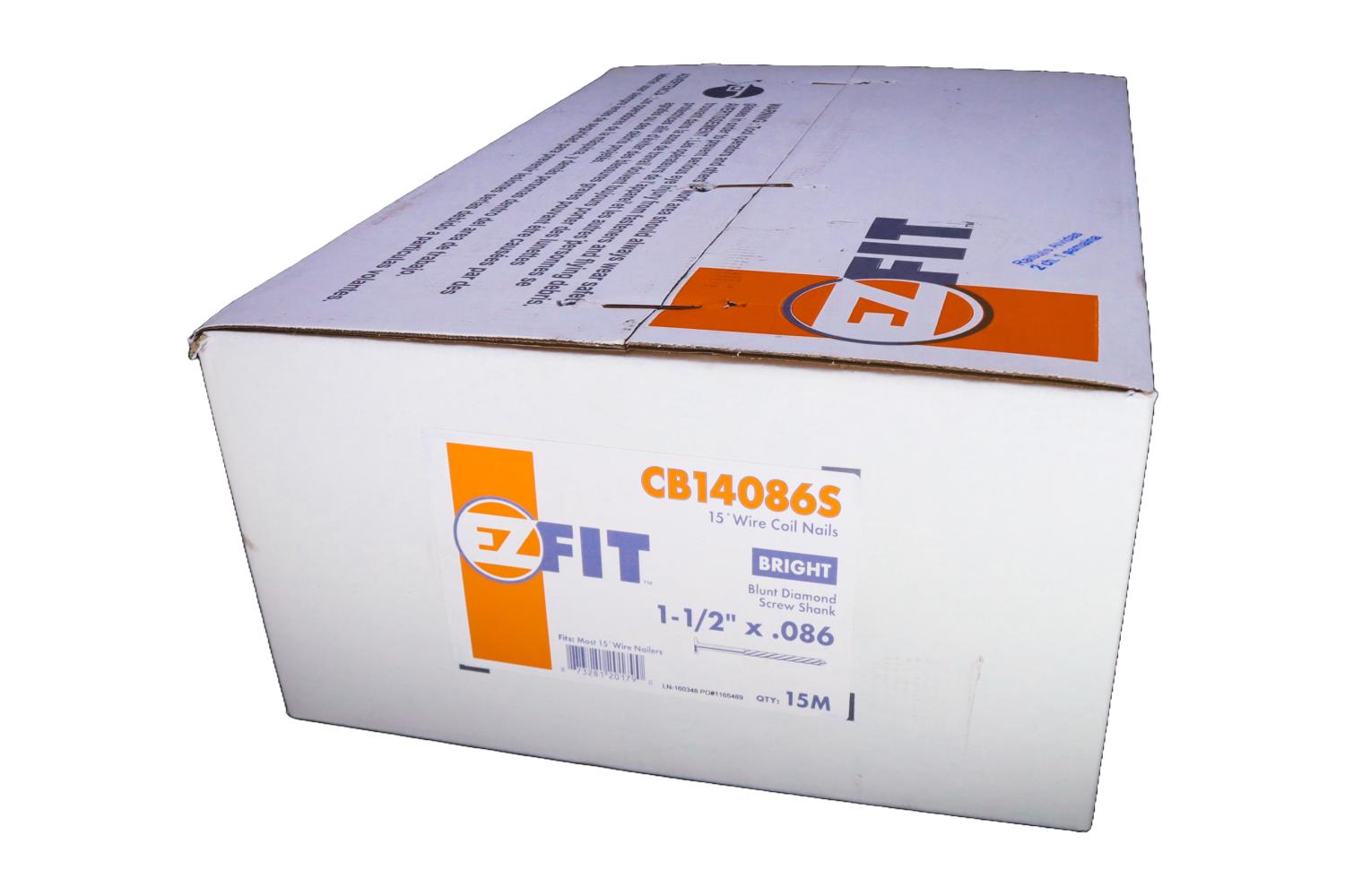 EZ FIT CB14086S 1-1/2X086 15M 15DG WW COIL NAIL BRT SCR BDP