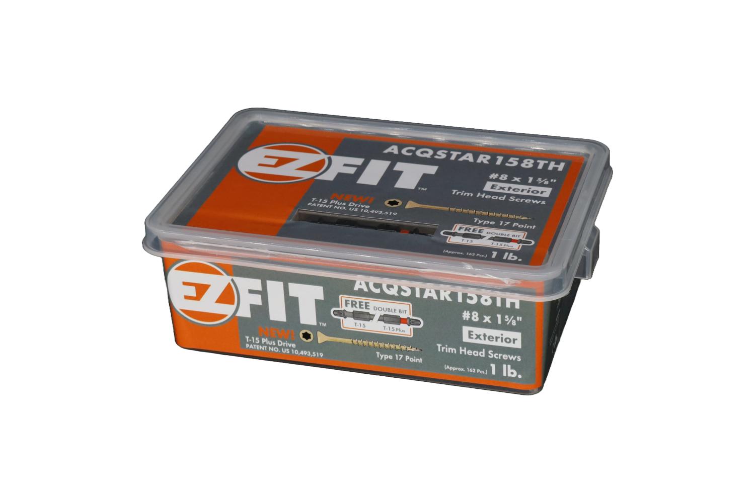 EZ FIT ACQSTAR158TH-1LB #8X1-5/8 TRIM HEAD SCREW TAN T17 12PT STAR