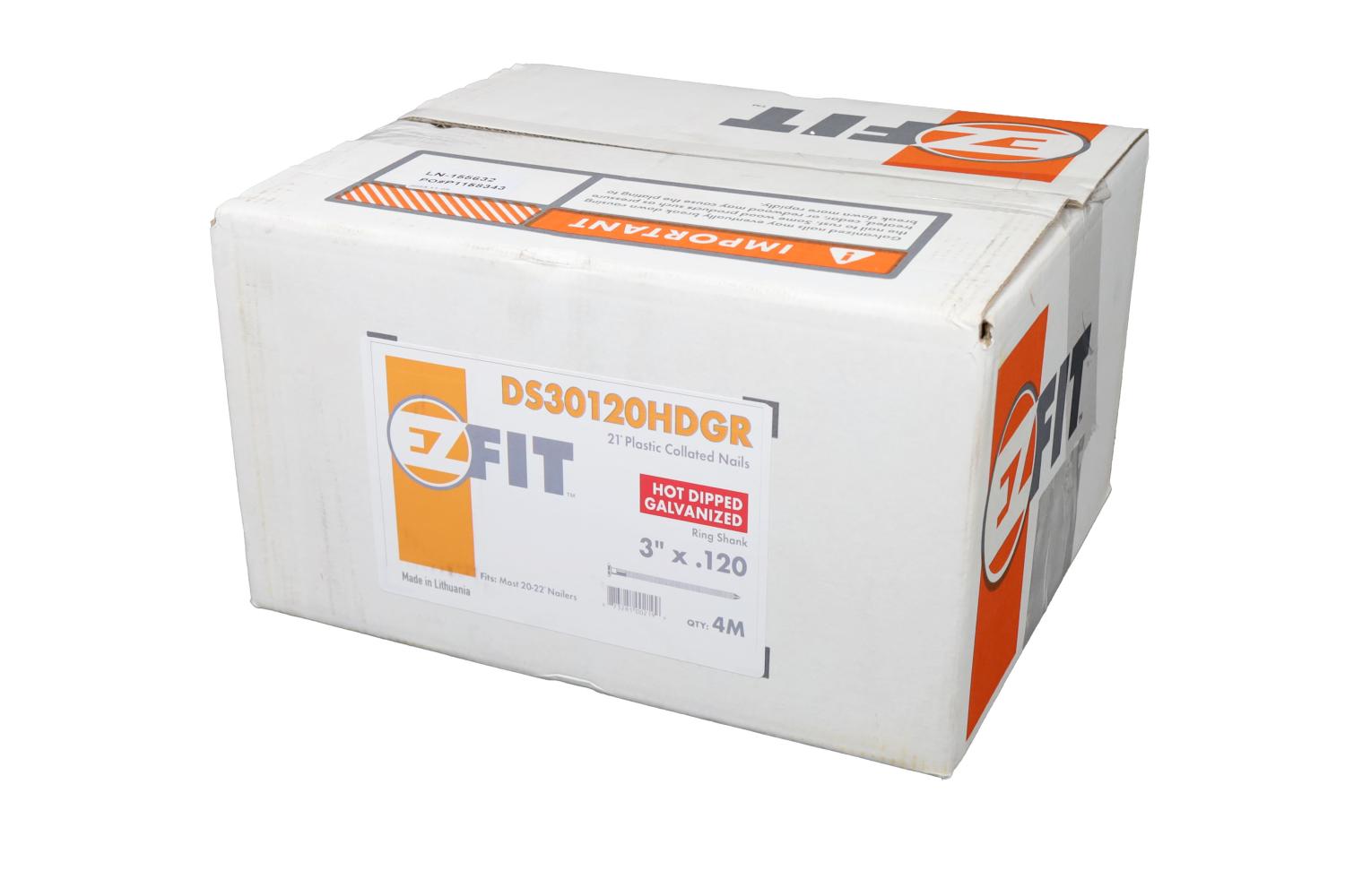 EZ FIT DS30120HDGR 3X120 4M 21DG STRIP NAIL HDG RING
