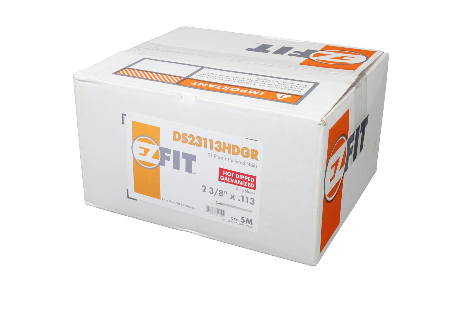 EZ FIT DS23113HDGR 2-3/8X113 5M 21DG STRIP NAIL HDG RING