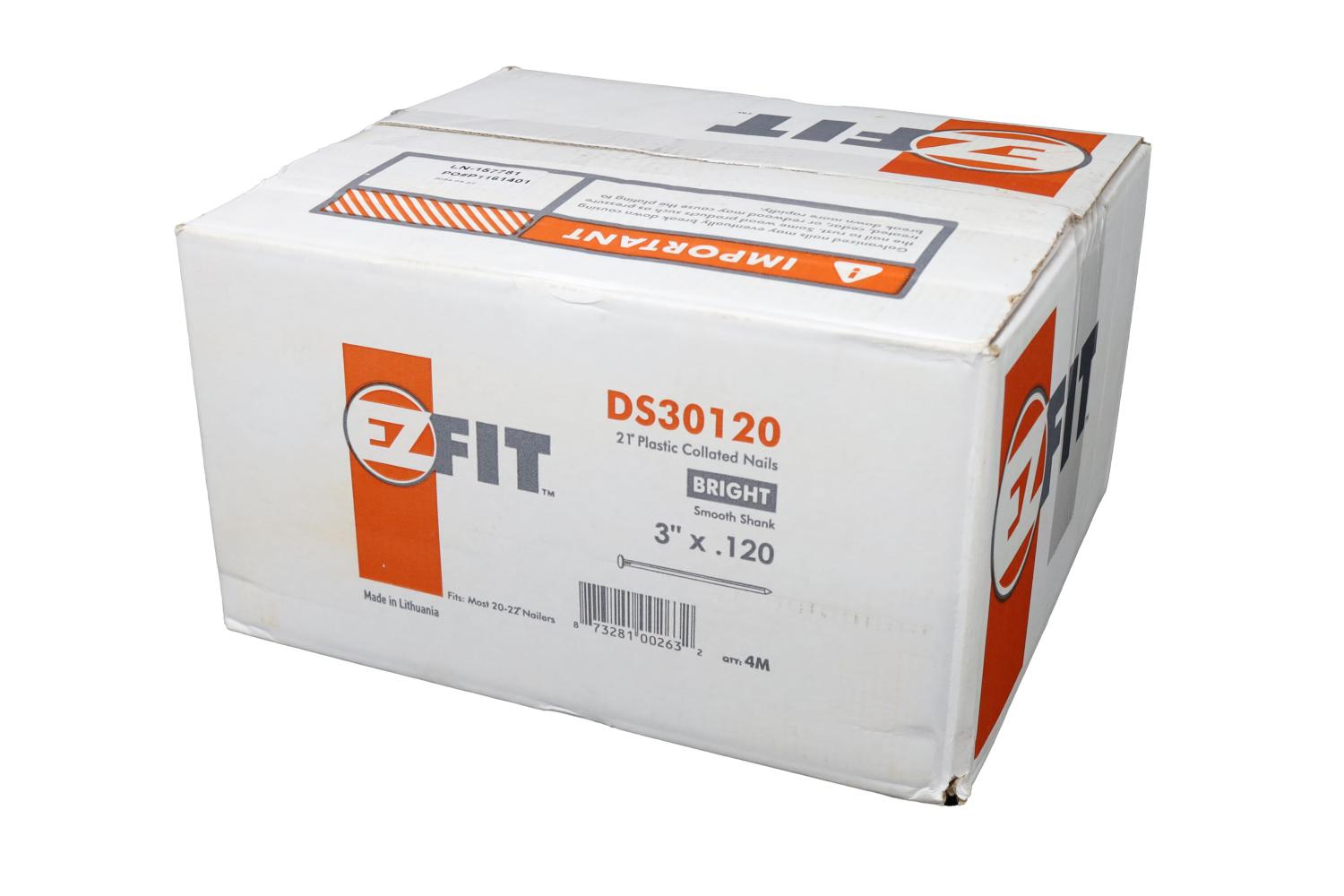 EZ FIT DS30120 3x120 4M 21DG STRIP NAIL BRT SM