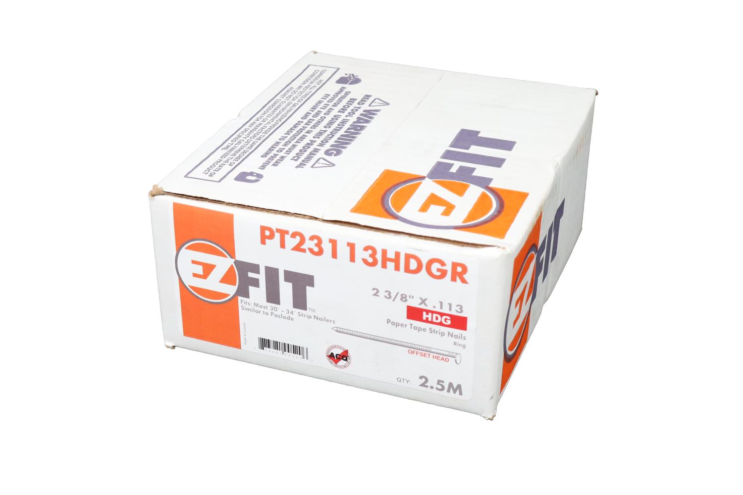 EZ FIT PT23113HDGR 2-3/8x113 2.5M 33DG PAPER TAPE NAIL HDG RING 60424 650383