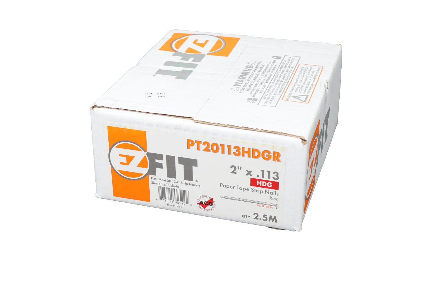 EZ FIT 650381 PT20113HDGR 2x113 2.5M 33DG PAPER TAPE NAIL HDG RING 60644