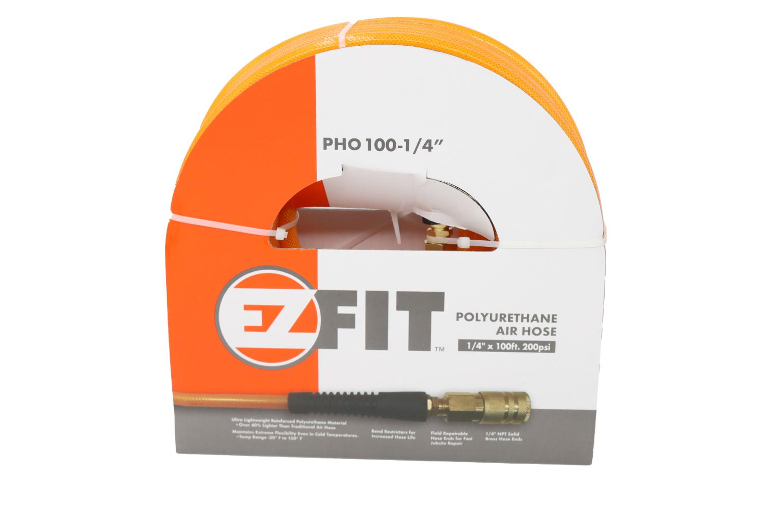 EZ FIT PHO-100-1/4 100'X1/4 POLY COUPLED ORANGE HOSE 200PSI CMRO