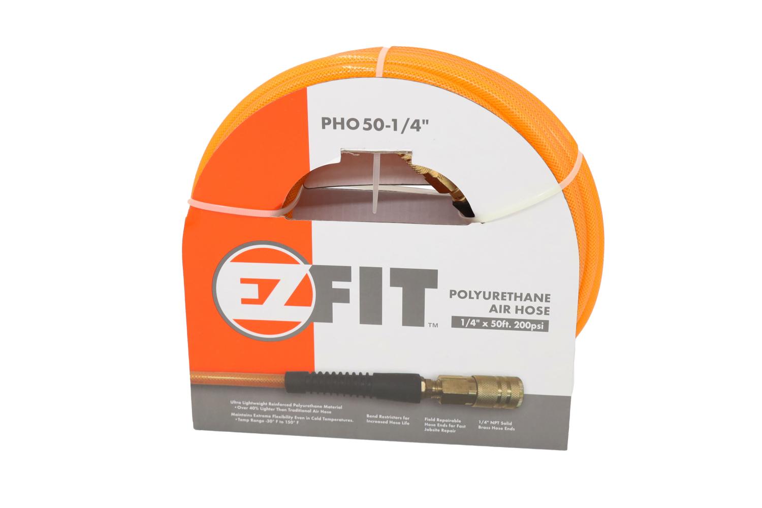 EZ FIT PHO-50-1/4 50'X1/4 POLY COUPLED ORANGE HOSE 200PSI CMRO