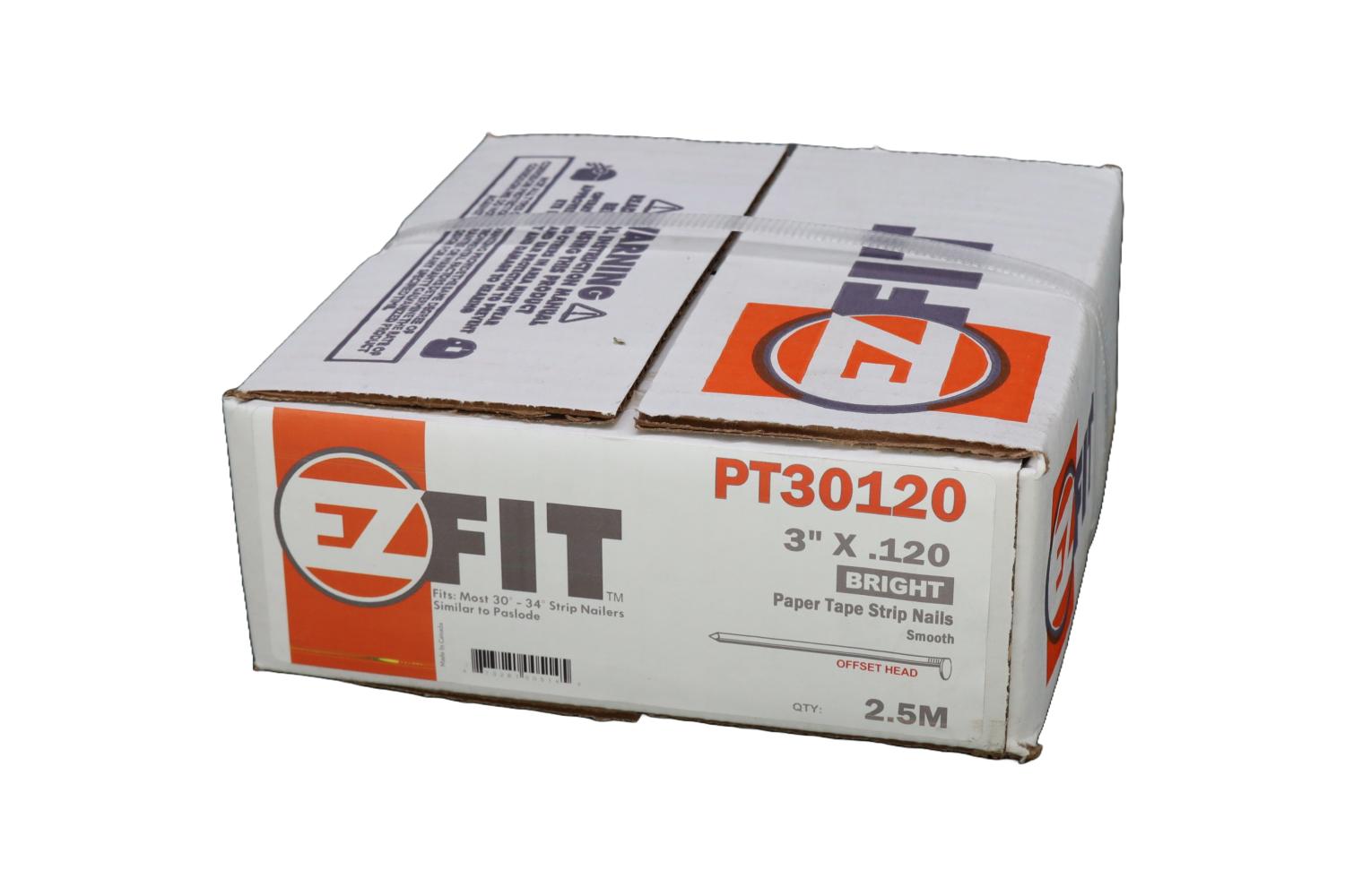 EZ FIT 650236 PT30120 3X120 2.5M 33DG PAPER TAPE NAIL BRT SM 60647