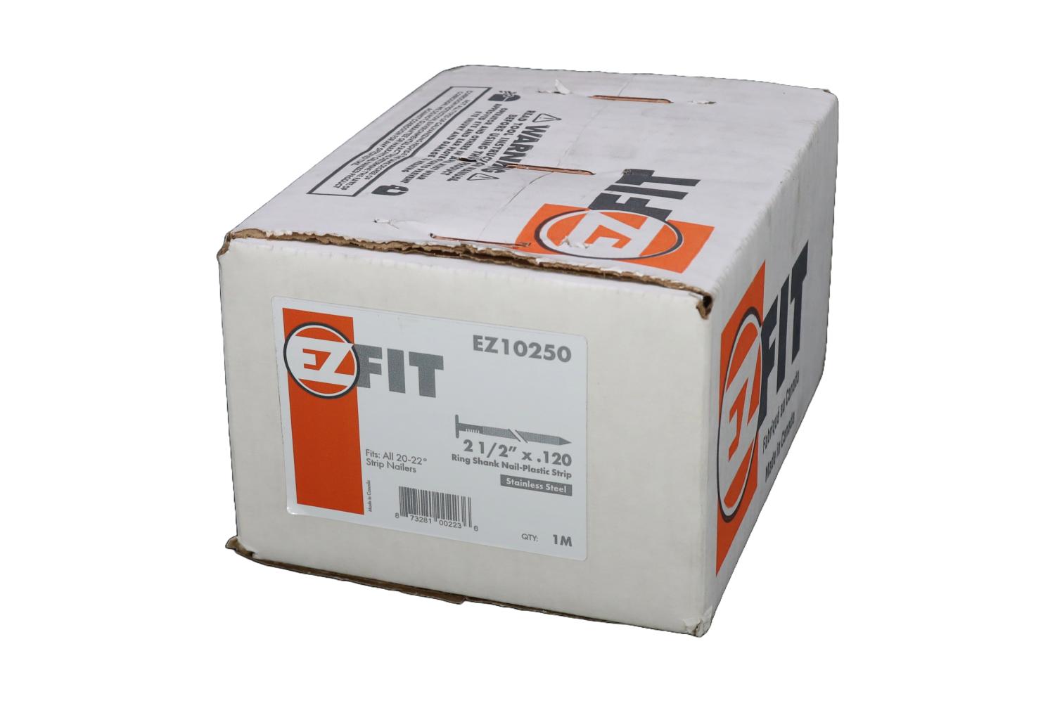 EZ FIT 10250 N53-155 DS24120SSR 2-1/2x120 316SS RING 21DG STRIP NAIL 1M