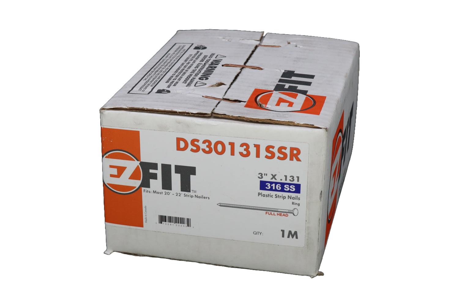 EZ FIT DS30131SSR 3X131 1M 21DG STRIP NAIL 316 STAINLESS STEEL RING