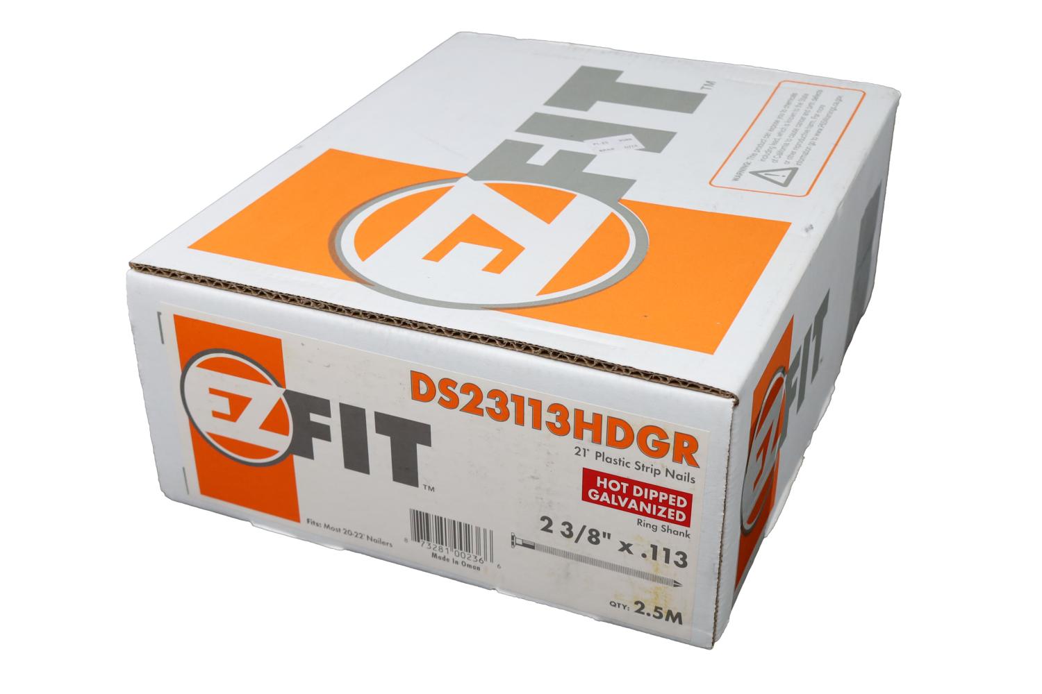 EZ FIT DS23113HDGR-2.5M 2-3/8X113 2.5M 21DG STRIP NAIL HDG RING DP 8HDG