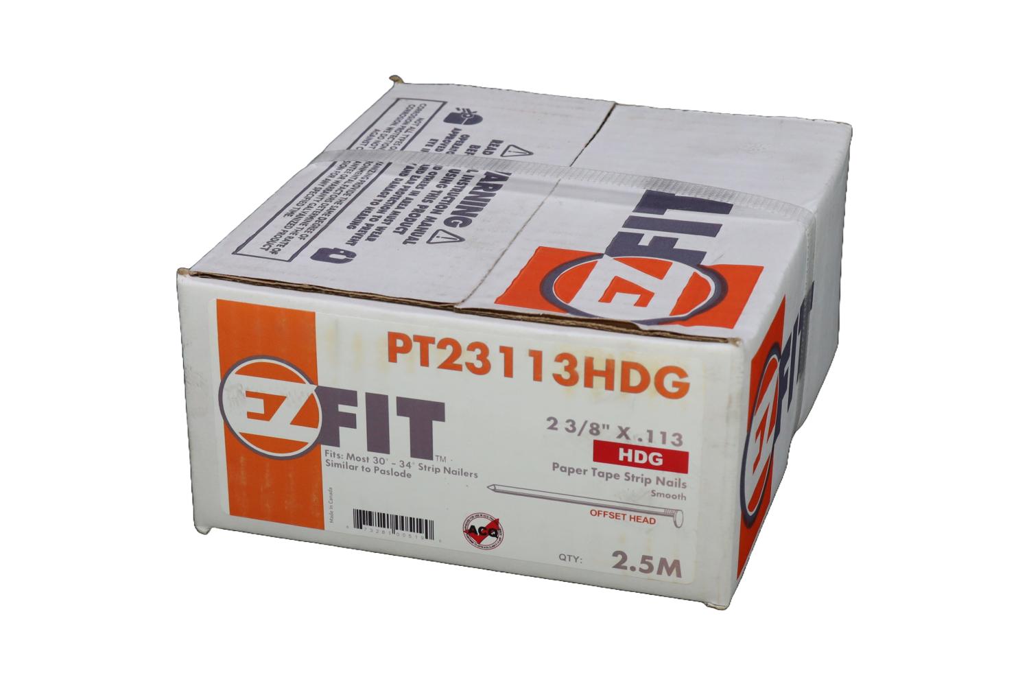 EZ FIT 650382 PT23113HDG 2-3/8x113 2.5M 33DG PAPER TAPE NAIL HDG SM