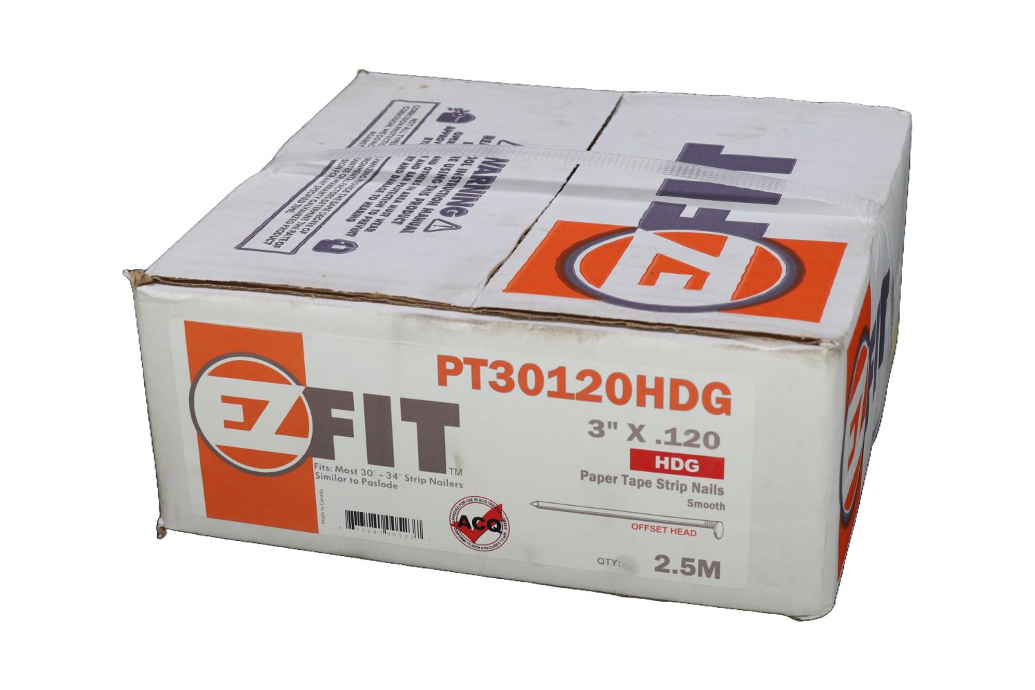 EZ FIT 650384 PT30120HDG 3x120 2.5M 33DG PAPER TAPE NAIL HDG SM